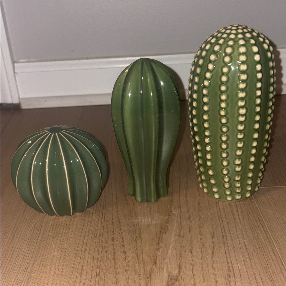 IKEA Green Ceramic Cactus Set